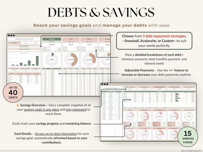 Ultimate Annual Budget Template: Excel & Google Sheets Monthly Tracker, Bill & Debt Planner