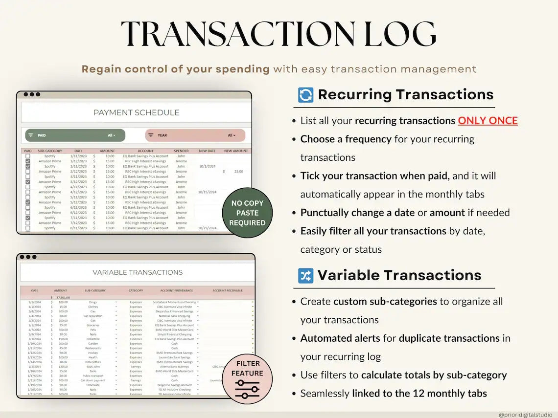 Ultimate Annual Budget Template: Excel & Google Sheets Monthly Tracker, Bill & Debt Planner