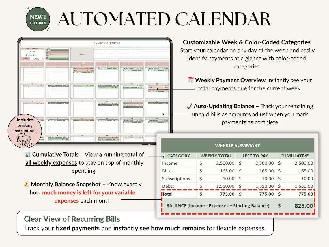Ultimate Annual Budget Template: Excel & Google Sheets Monthly Tracker, Bill & Debt Planner
